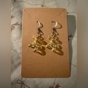 Yellow handmade balloon dog earrings earrings